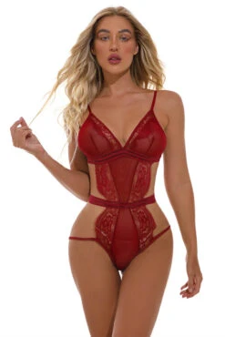 Vintage Strappy Teddy -3 Wish Sexy Shop WF6 4087 red front 4
