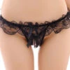 Ruffled Lace Pearl Thong Panty