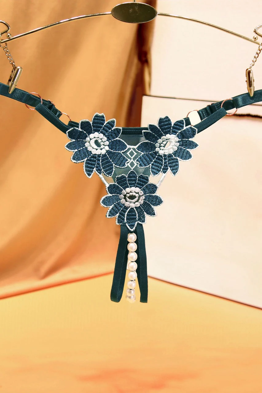 Daisy Crotchless Pearl Thong 2 Daisy Crotchless Pearl Thong - Image 2