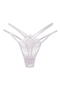 Strappy Geo Embroidered Thong -3 Wish Sexy Shop WFP2 2280 white front