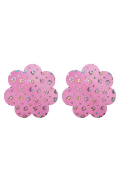 Pink Flower Glitter Pasties