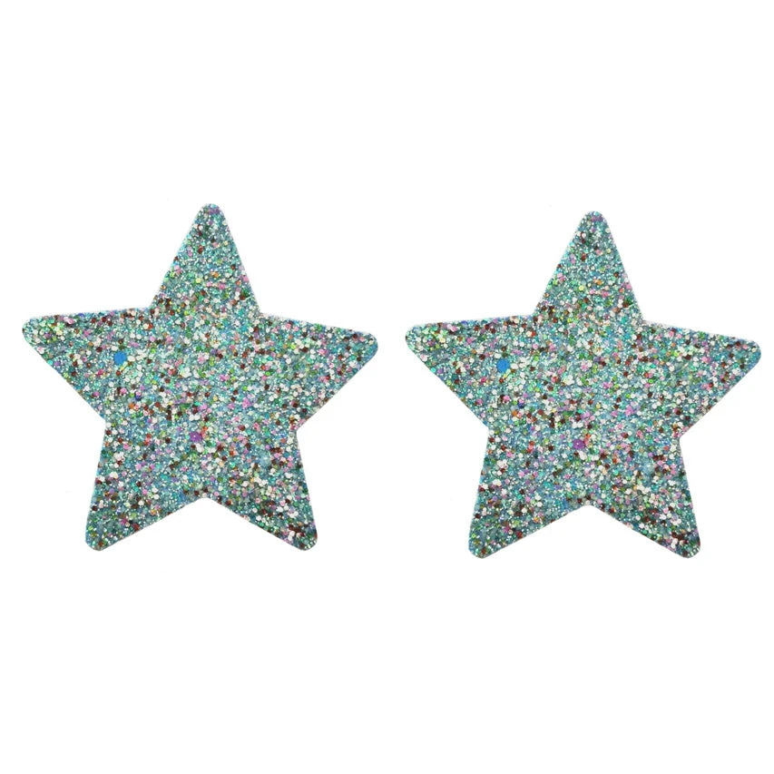 Blue Multi Glitter Star Pasties 1 Blue Multi Glitter Star Pasties