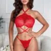 Charming Red Lace Bra Set