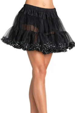 LEG AVENUE Sequin Trimmed Petticoat -3 Wish Sexy Shop apienctlc 24738