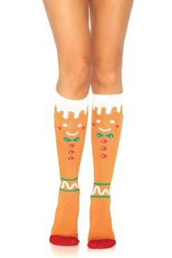 LEG AVENUE Gingerbread Man Knee Highs