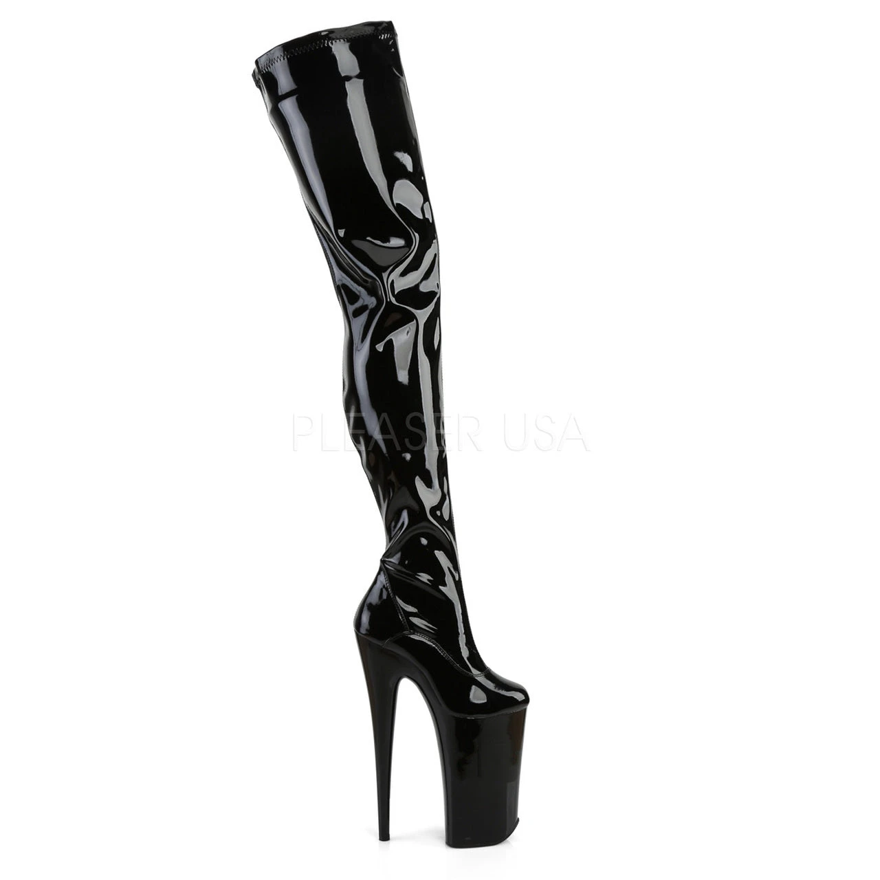 PLEASER 10" Heel Black Platform Crotch Boots* 4 PLEASER 10" Heel Black Platform Crotch Boots* - Image 4