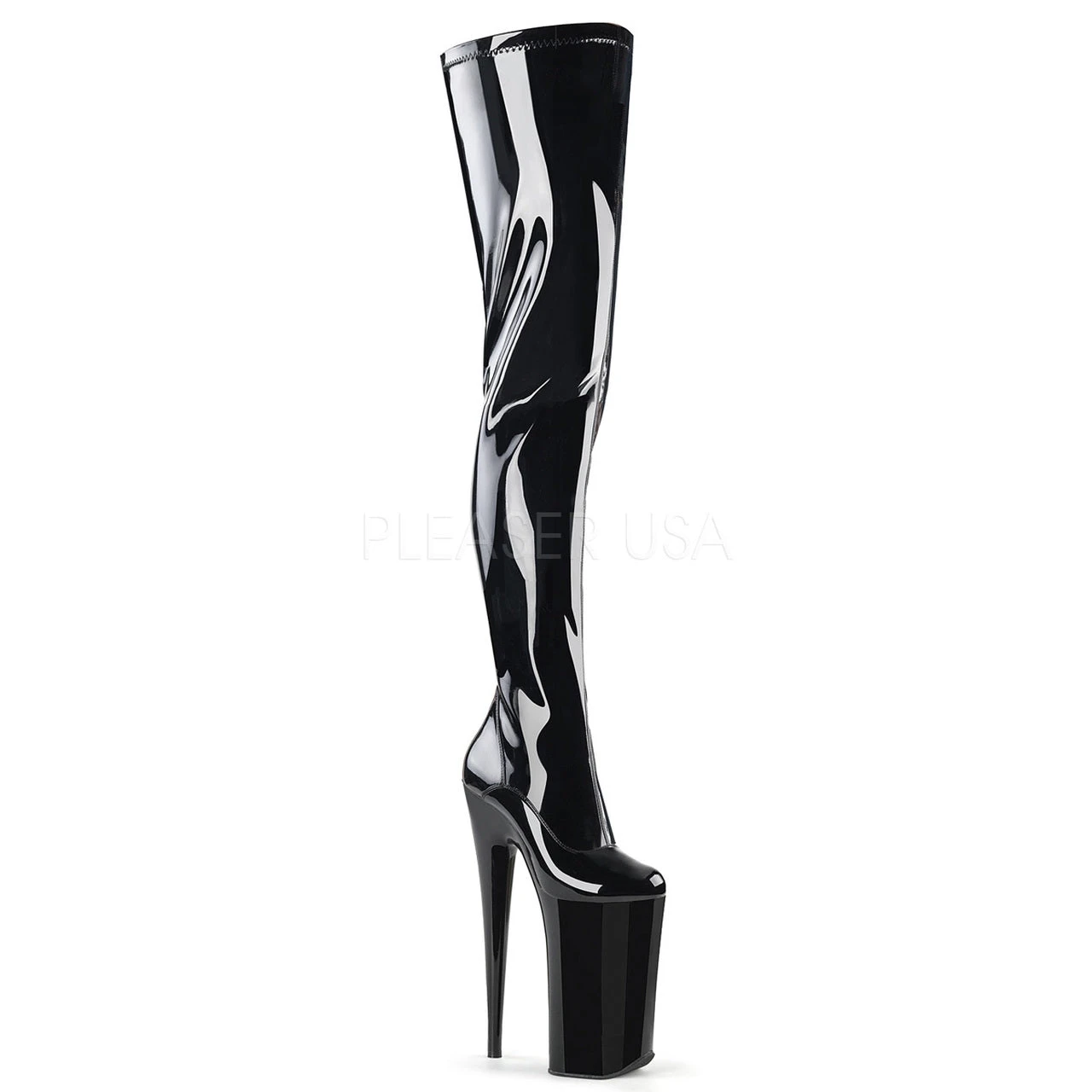 PLEASER 10" Heel Black Platform Crotch Boots* 1 PLEASER 10" Heel Black Platform Crotch Boots*