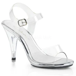 Clear 4" Heel Ankle Strap Sandal
