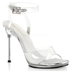 Clear 4.5" Heel Platform Wrap Around Ankle Strap Sandal