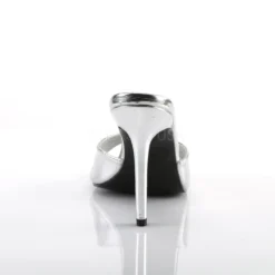 PLEASER 4" Heel Peep Toe Slide - Silver* -3 Wish Sexy Shop classique 01 smpu09 90641