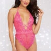 Dreamgirl Pink Sequin And Mesh Teddy