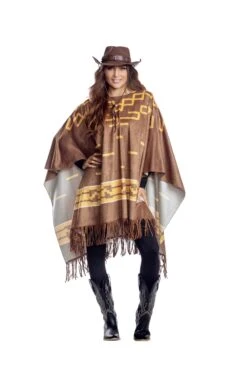 Dreamgirl Brown Cowboy Poncho