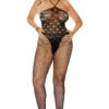 Plus Size Crochet Halter Bodystocking