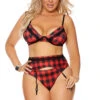 Plus Size Buffalo Plaid Bra Set