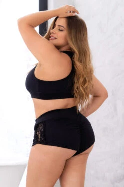 Plus Size Lounge Around Pajama Set -3 Wish Sexy Shop ep7389x black back