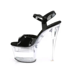PLEASER 7" Clear-Black LED Illuminated Stripper High Heels* -3 Wish Sexy Shop flashdance 709 b c05 96030