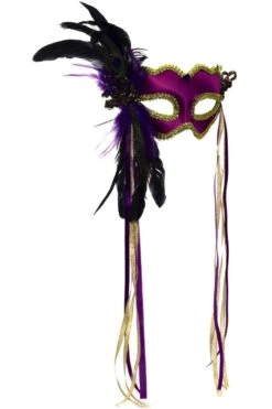 Forum Novelties Purple Silver And Black Venetian Mask