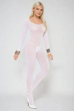 Opaque Long Sleeve Bodystocking