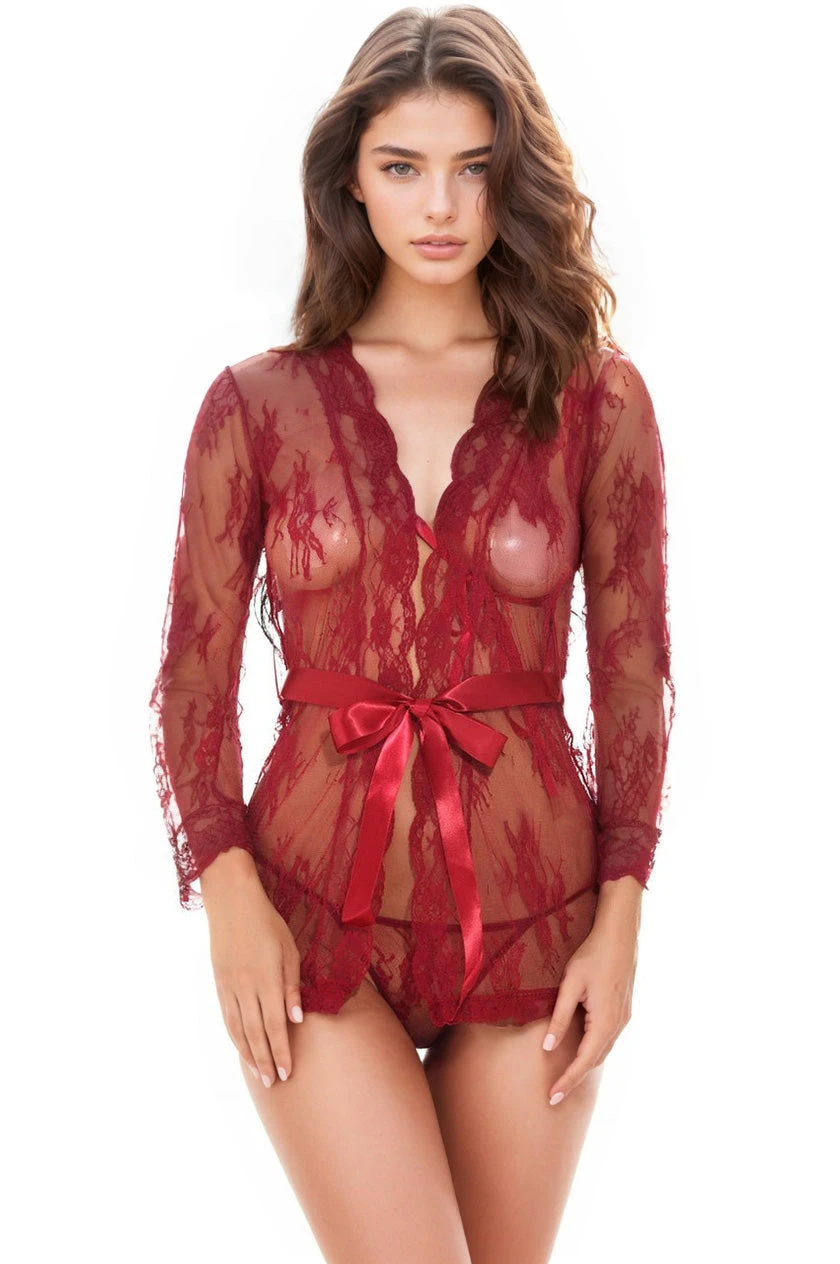 Delicate Lace Short Robe 3 Delicate Lace Short Robe - Image 3