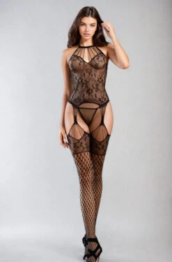 Floral Seamless Halter Bodystocking -3 Wish Sexy Shop lEO94odET dDdH 8
