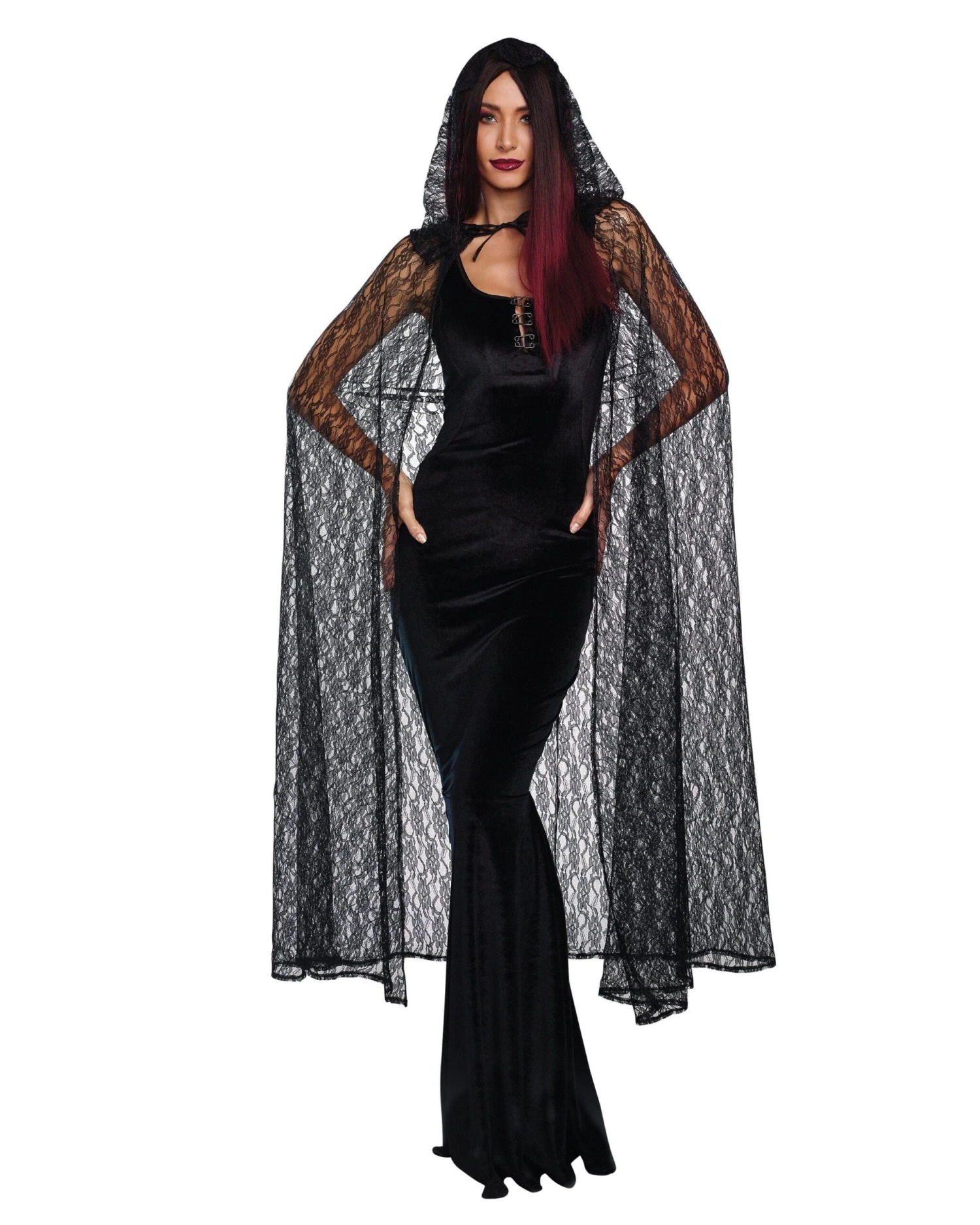 Dreamgirl Black Lace Cape With Hood 1 Dreamgirl Black Lace Cape With Hood