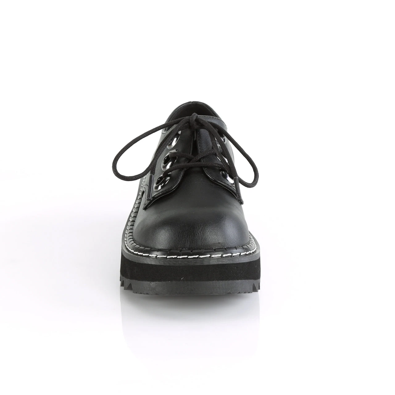 Black Vegan Leather 1.3" Platform Shoes* 2 Black Vegan Leather 1.3" Platform Shoes* - Image 2