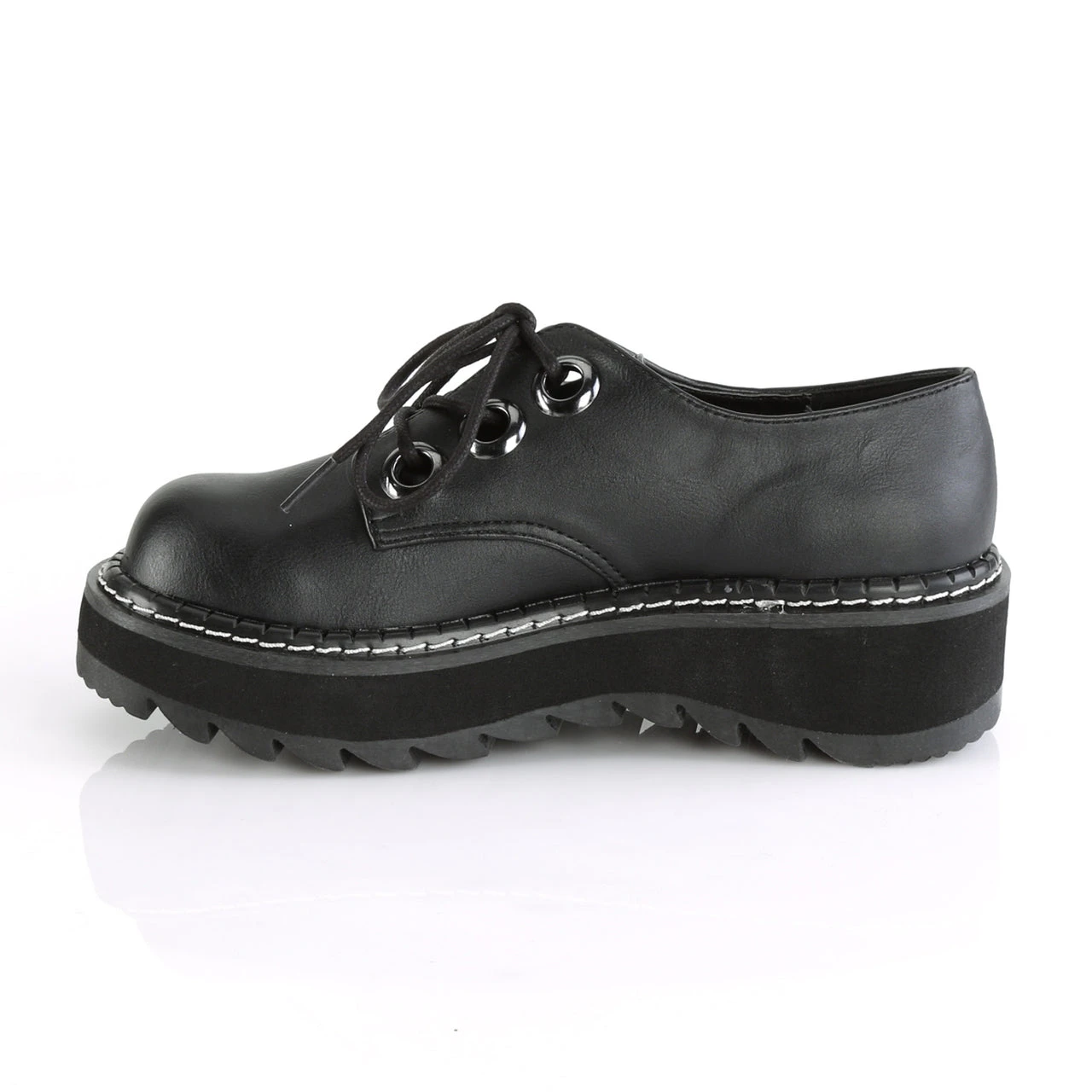 Black Vegan Leather 1.3" Platform Shoes* 4 Black Vegan Leather 1.3" Platform Shoes* - Image 4