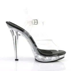 5" Heel Clear-Black Platform Ankle Strap Sandal -3 Wish Sexy Shop lip 108 c b c13 17387