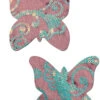 Pink Velvet And Sequin Butterfly Nipple Pasties