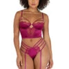 Jewel Tone Satin And Lace Bustier Set