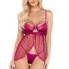Jewel Tone Satin And Lace Babydoll
