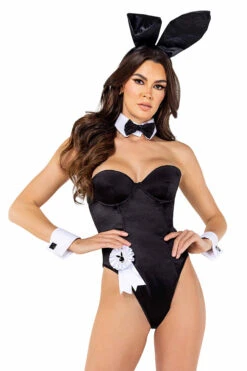 Classic Playboy Bunny Costume -3 Wish Sexy Shop rcpb127 blk front