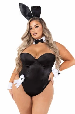 Plus Size Classic Playboy Bunny Costume -3 Wish Sexy Shop rcpb127x blk front 2