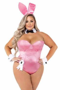 Plus Size Classic Playboy Bunny Costume -3 Wish Sexy Shop rcpb127x pink front 2