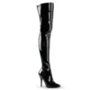 PLEASER 5" Black Plain Stretch Thigh Boots*
