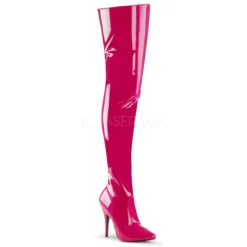 PLEASER 5" Heel Hot Pink Classic Plain Thigh Boots*