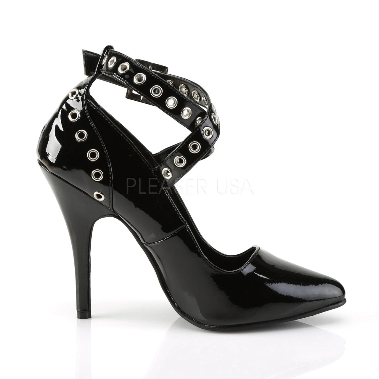 PLEASER 5" Black Criss-Cross Shoes* 4 PLEASER 5" Black Criss-Cross Shoes* - Image 4