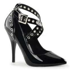 PLEASER 5" Black Criss-Cross Shoes*