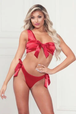 Satin Bow Beauty Bra Set -3 Wish Sexy Shop stm11368p red f