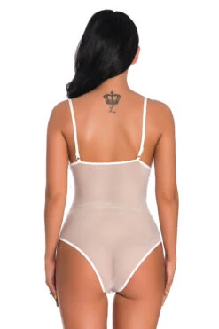 Lucky Lace Teddy -3 Wish Sexy Shop w1229 white front 3