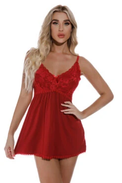 Blissful Babydoll Set -3 Wish Sexy Shop w1685 red front