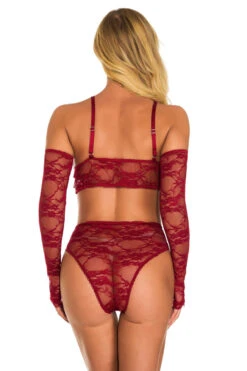 In Your Arms Lacy Bra Set 21 In Your Arms Lacy Bra Set -3 Wish Sexy Shop w1846 wine red back