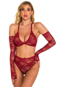 In Your Arms Lacy Bra Set 23 In Your Arms Lacy Bra Set -3 Wish Sexy Shop w1846 wine red front 2