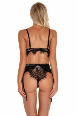 Seduce Me Lace Bra And Garter Set -3 Wish Sexy Shop w2007 black back