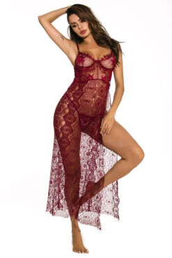 Racy Romance Lingerie Gown -3 Wish Sexy Shop w3822 red front 1