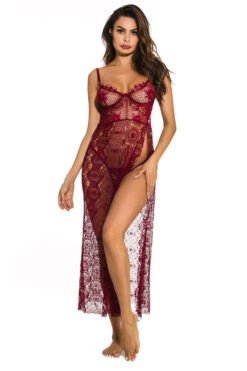 Racy Romance Lingerie Gown -3 Wish Sexy Shop w3822 red front 2