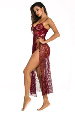 Racy Romance Lingerie Gown -3 Wish Sexy Shop w3822 red front 4