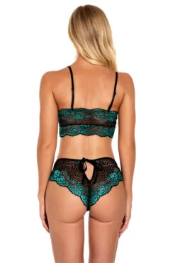 Lacy Contrast Bra Set -3 Wish Sexy Shop w4006 green back