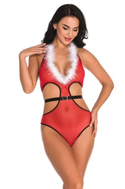 Santa Crossing Teddy -3 Wish Sexy Shop w6028 red front 3