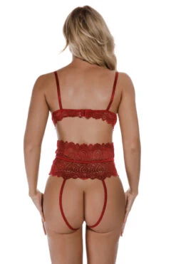 Cage Me In Teddy -3 Wish Sexy Shop w8501 wine red back